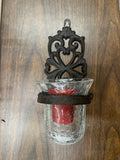 Decorative Wall Candle Holder with Red Candle
