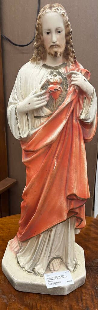 1933 chalkware jesus sacred heart