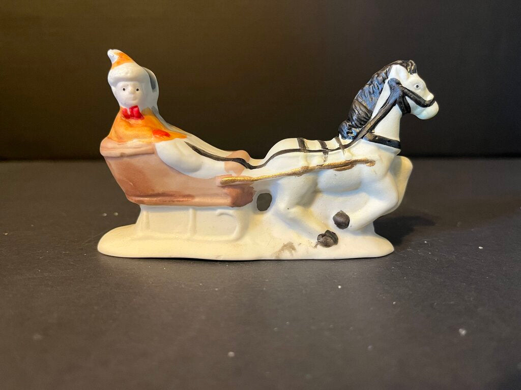 Vintage Porcelain Sleigh Figurine