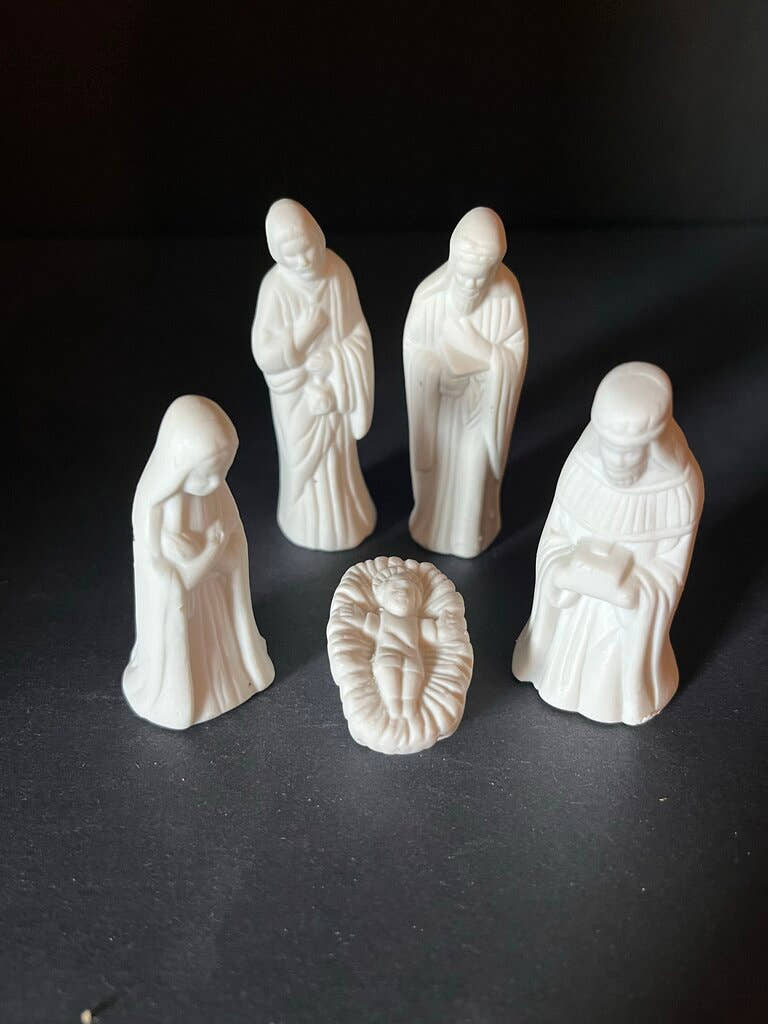 White Nativity Figurine Set