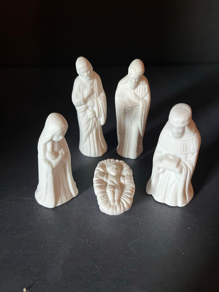 White Nativity Figurine Set