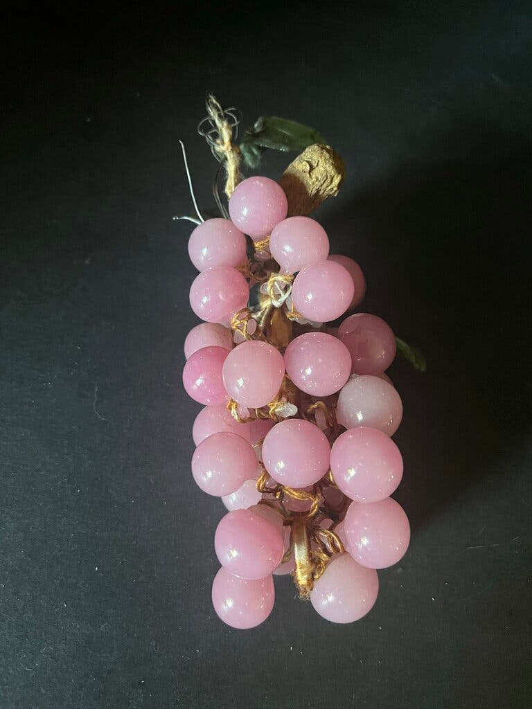 Vintage Pink Glass Grape Cluster