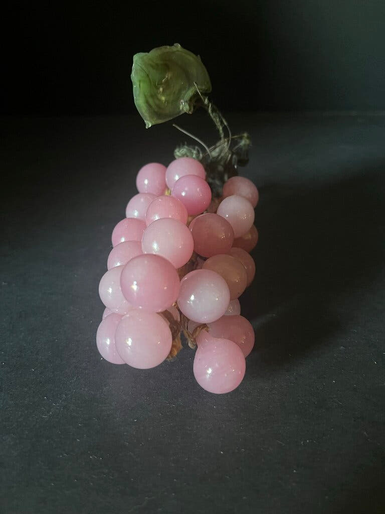 Vintage Pink Glass Grape Cluster
