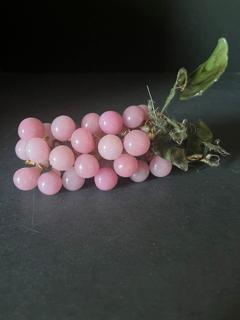 Vintage Pink Glass Grape Cluster