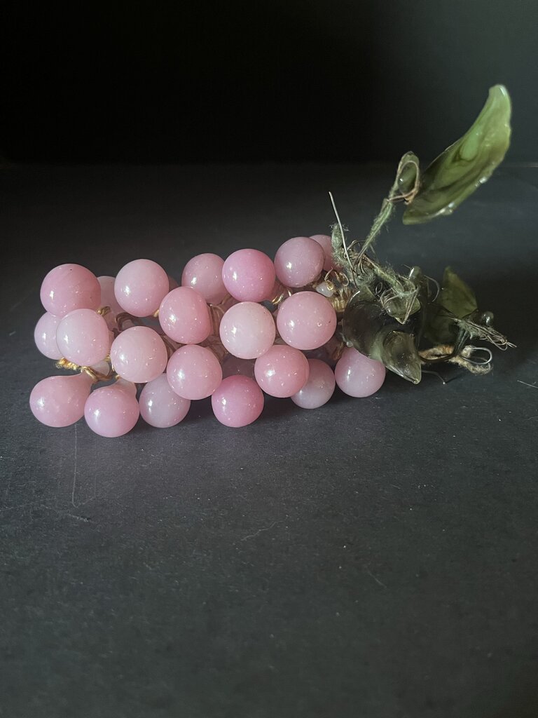 Vintage Pink Glass Grape Cluster