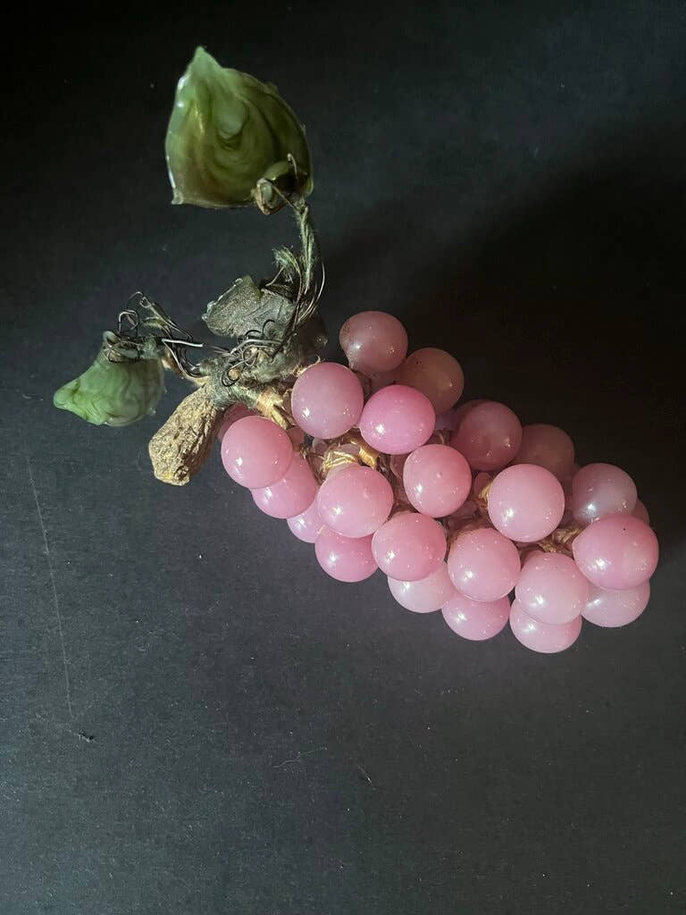 Vintage Pink Glass Grape Cluster