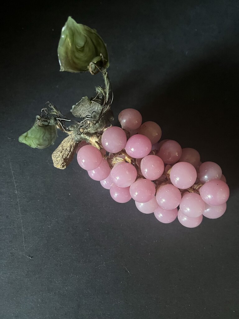 Vintage Pink Glass Grape Cluster