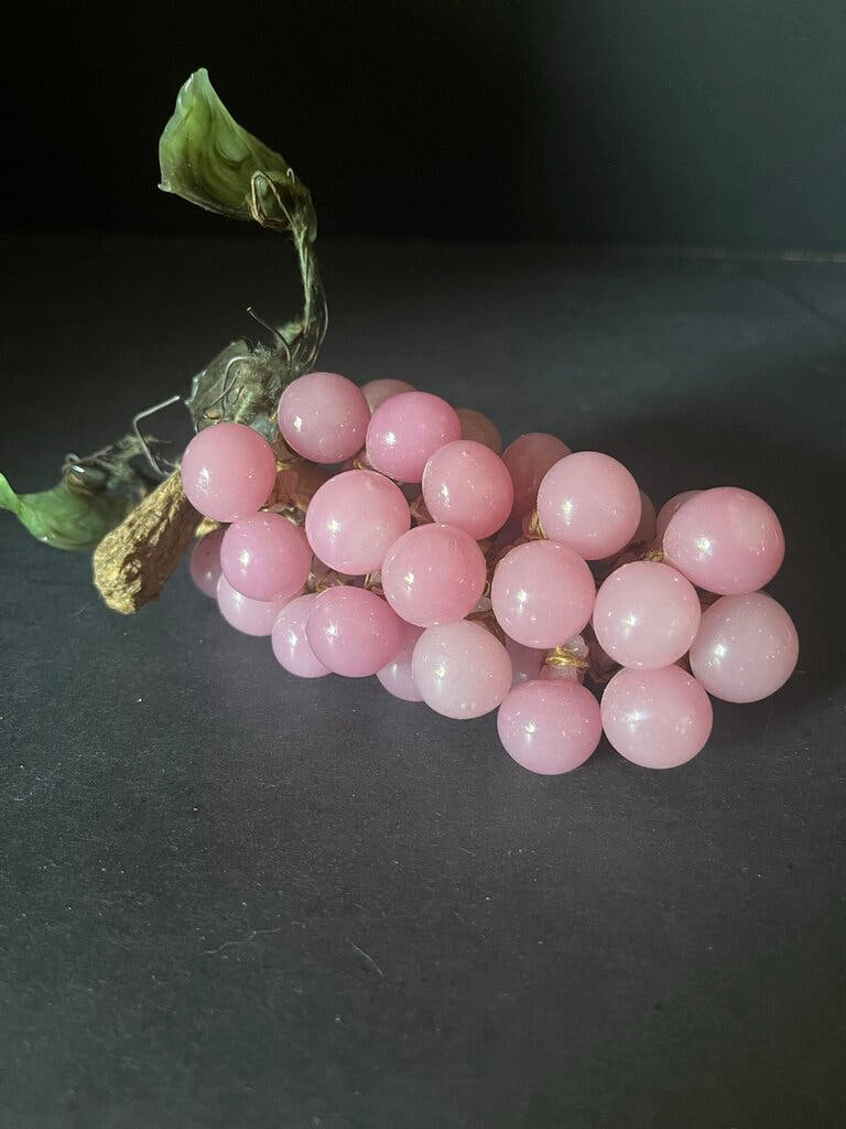 Vintage Pink Glass Grape Cluster