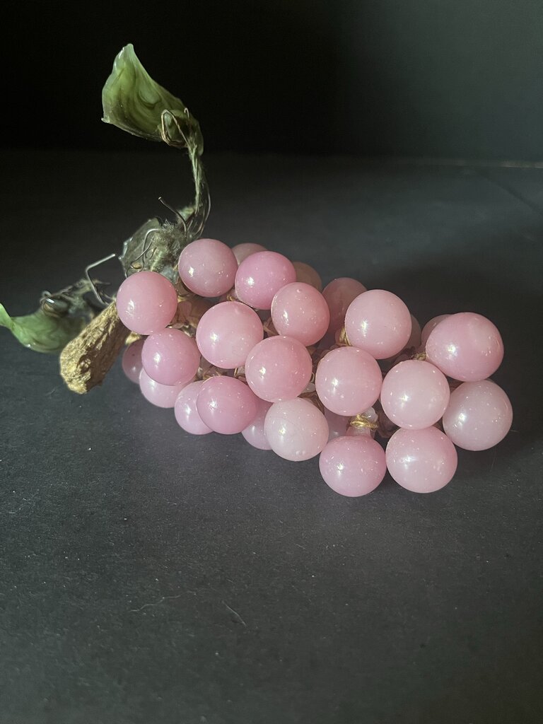 Vintage Pink Glass Grape Cluster
