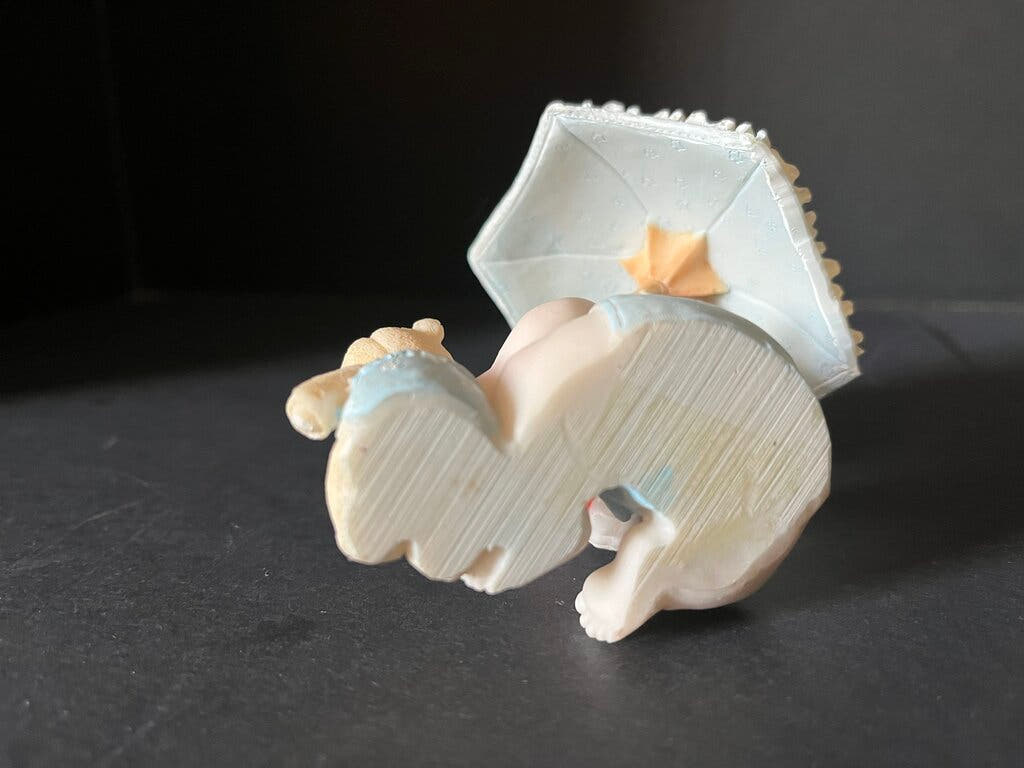 Vintage Baby Figurine with Umbrella