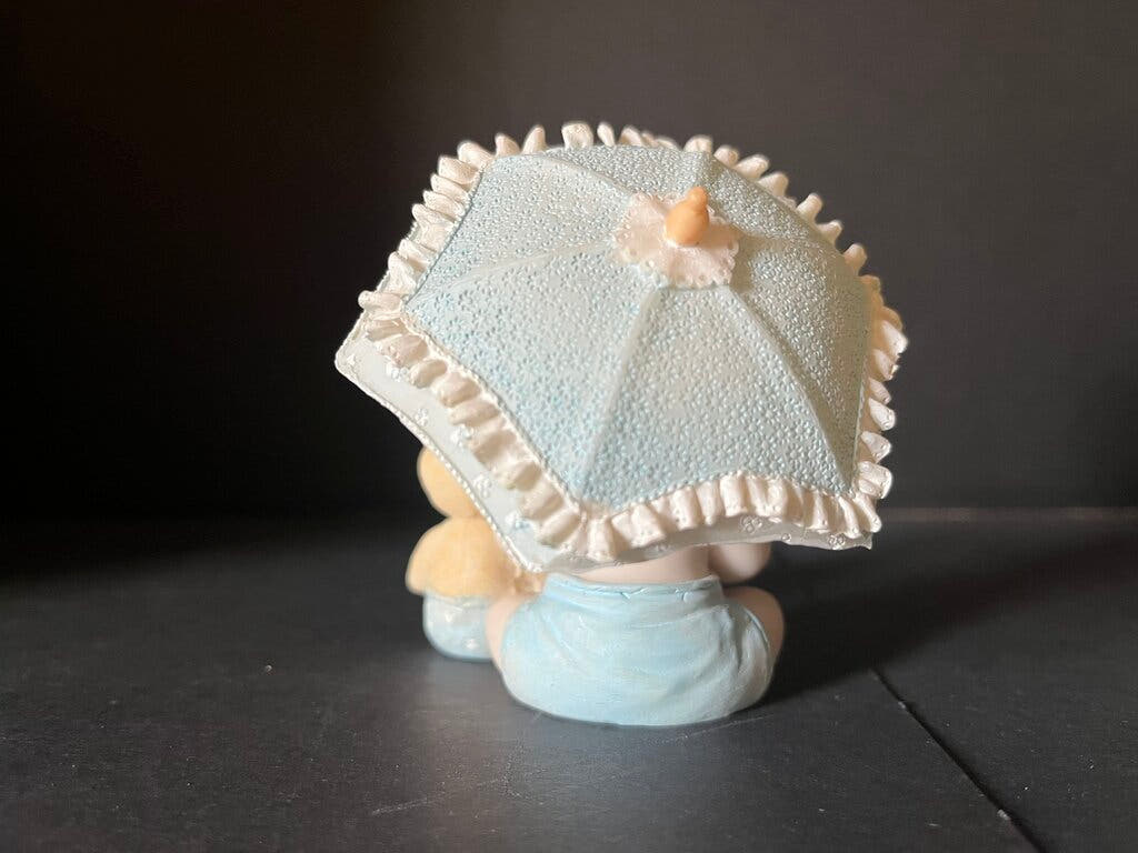Vintage Baby Figurine with Umbrella
