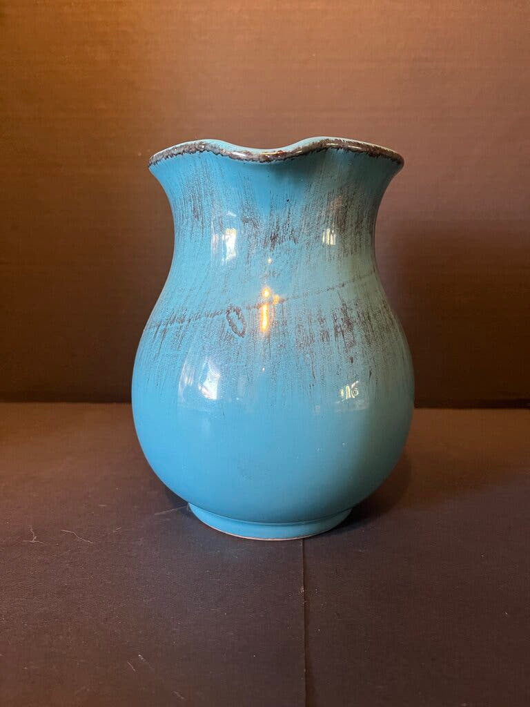 Vintage Blue Ceramic Pitcher
