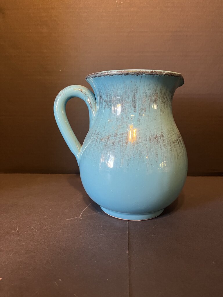 Vintage Blue Ceramic Pitcher