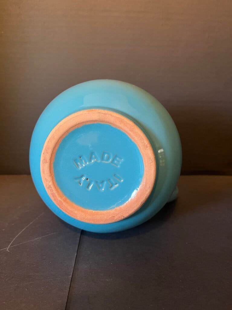 Vintage Blue Ceramic Pitcher