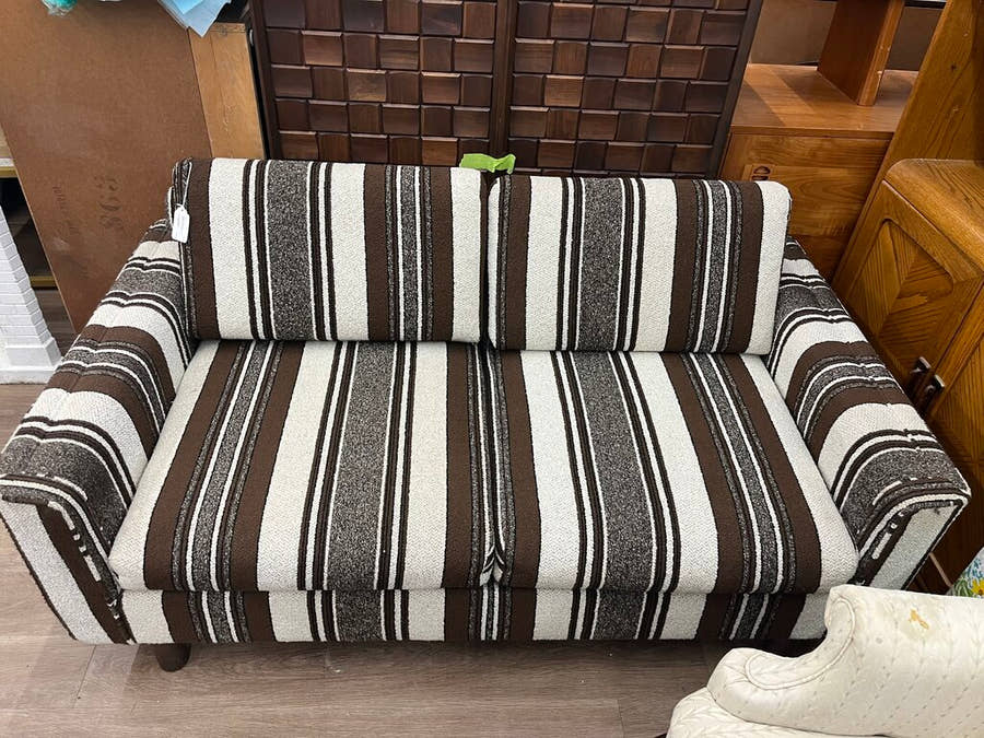 Brown & White Love Seat