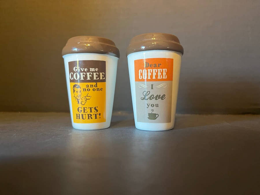 Coffee Themed Salt and Pepper Shakers