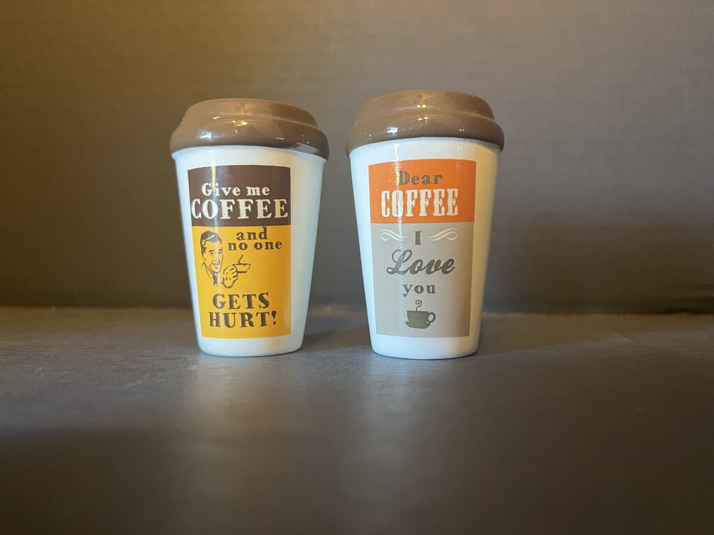 Coffee Themed Salt and Pepper Shakers