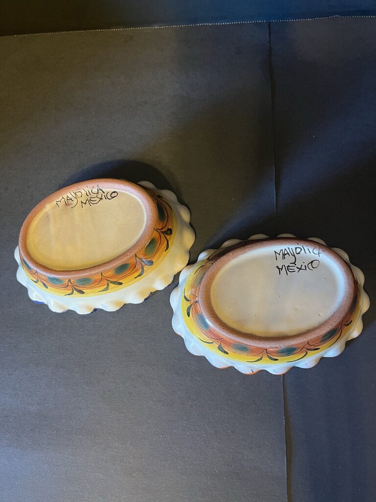 Hand-Painted Mexican Pottery Bowls Set