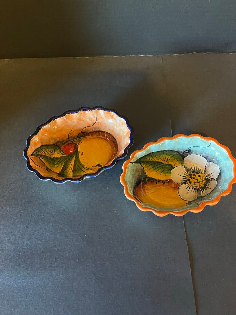 Hand-Painted Mexican Pottery Bowls Set
