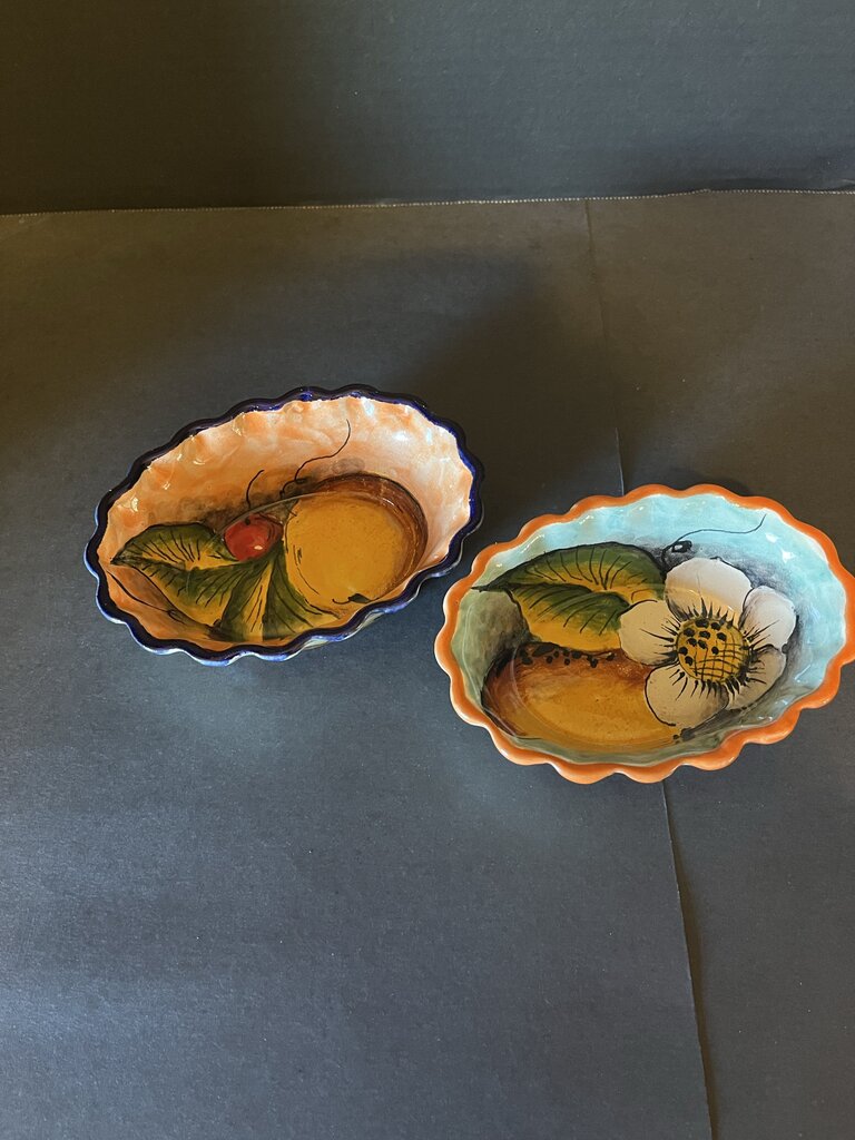 Hand-Painted Mexican Pottery Bowls Set