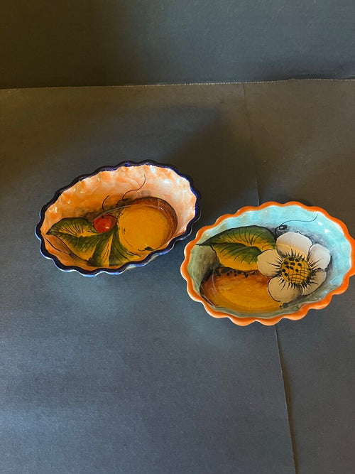 Hand-Painted Mexican Pottery Bowls Set