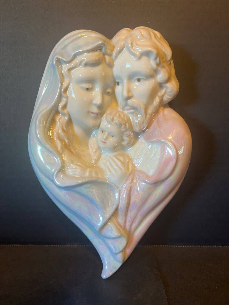 Porcelain Heart-Shaped Figurine for Wall of Family