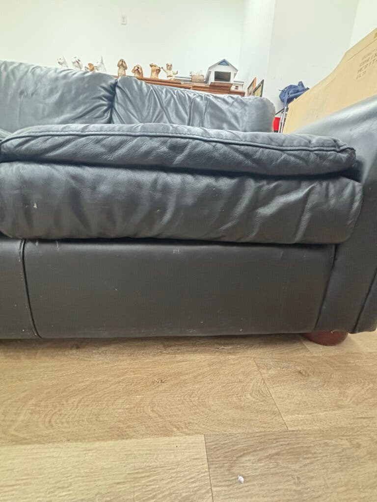 Black Leather Sofa - AS IS