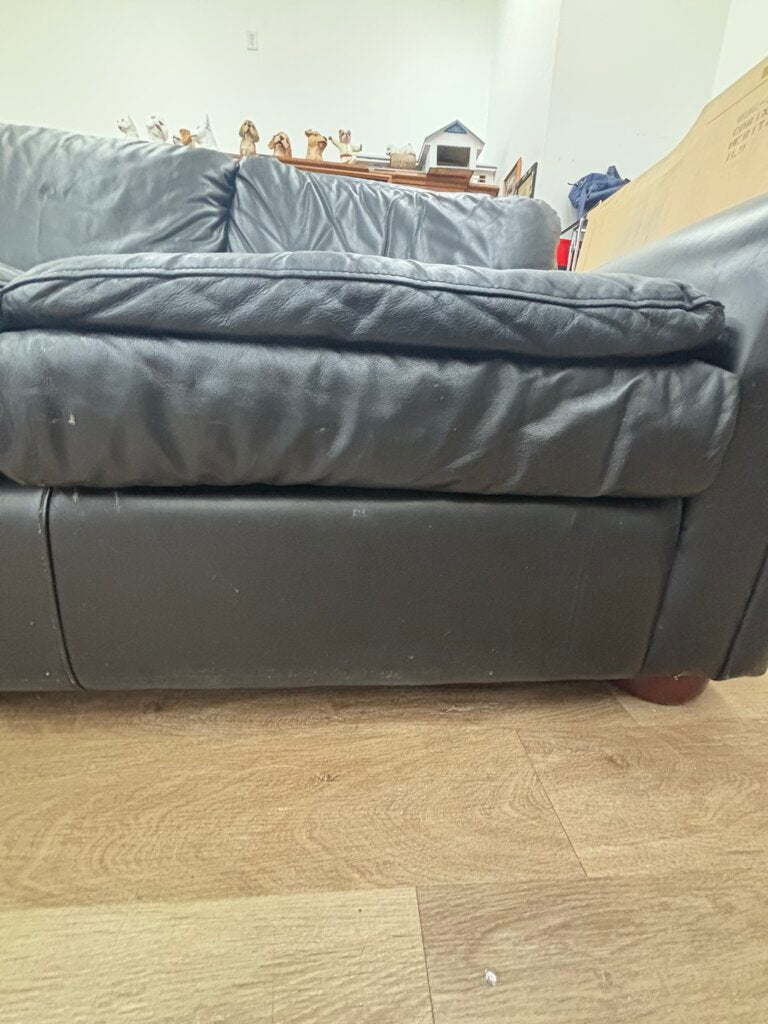 Black Leather Sofa - AS IS