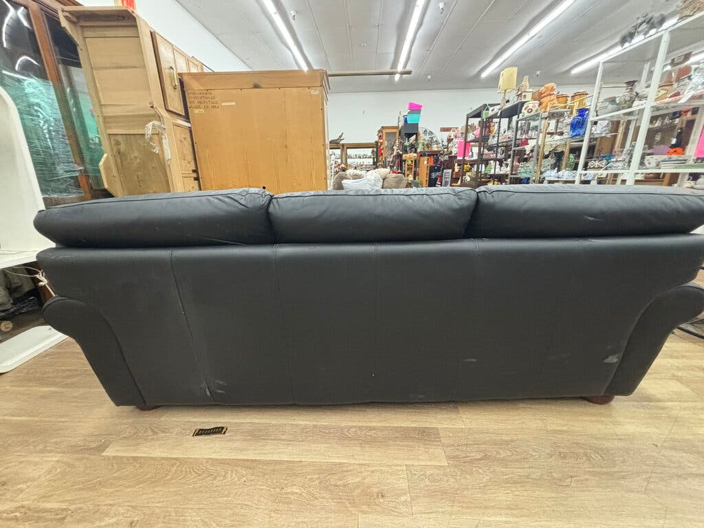 Black Leather Sofa - AS IS