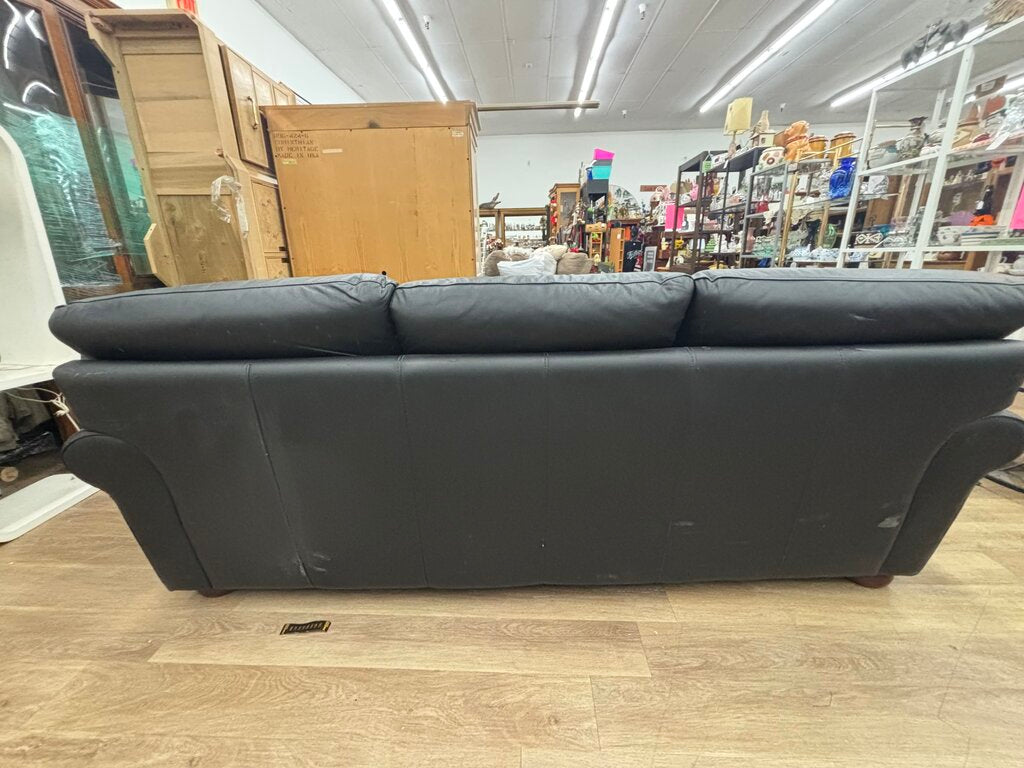 Black Leather Sofa - AS IS