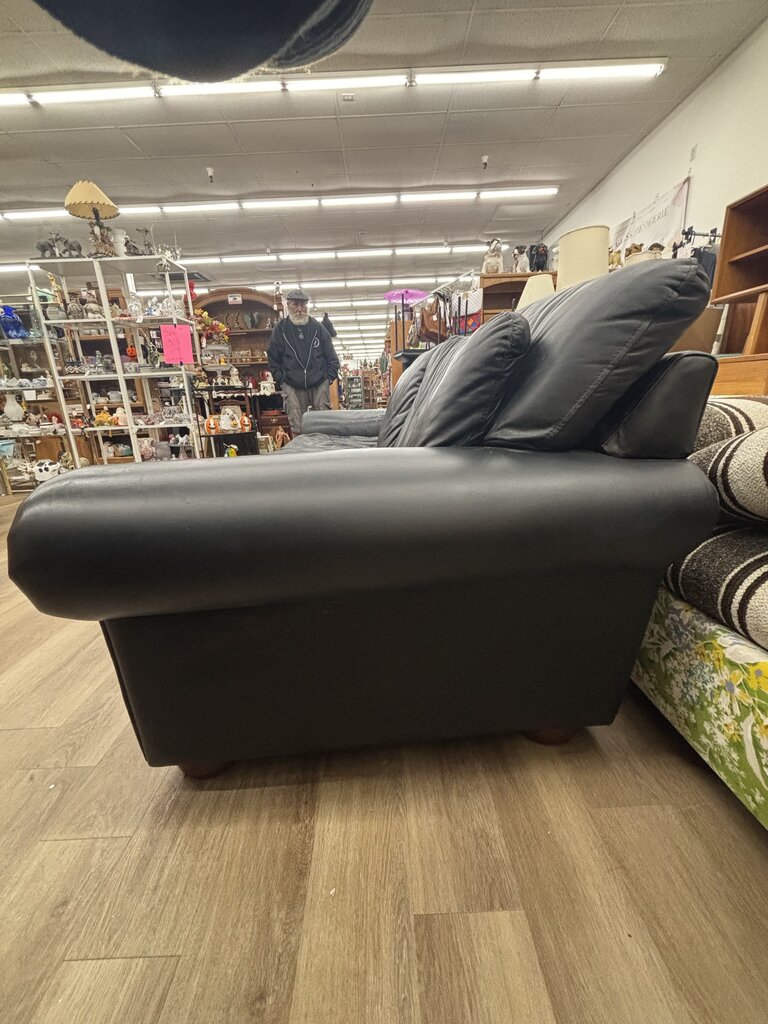 Black Leather Sofa - AS IS
