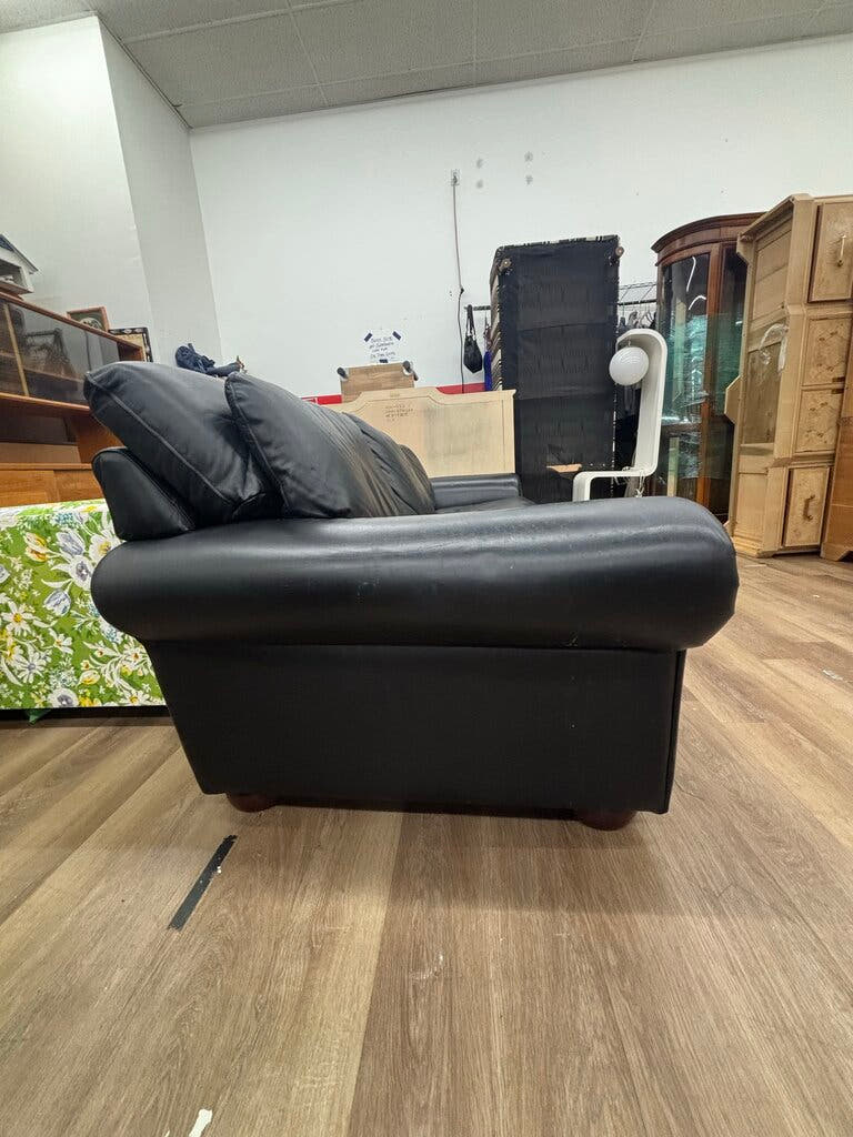 Black Leather Sofa - AS IS