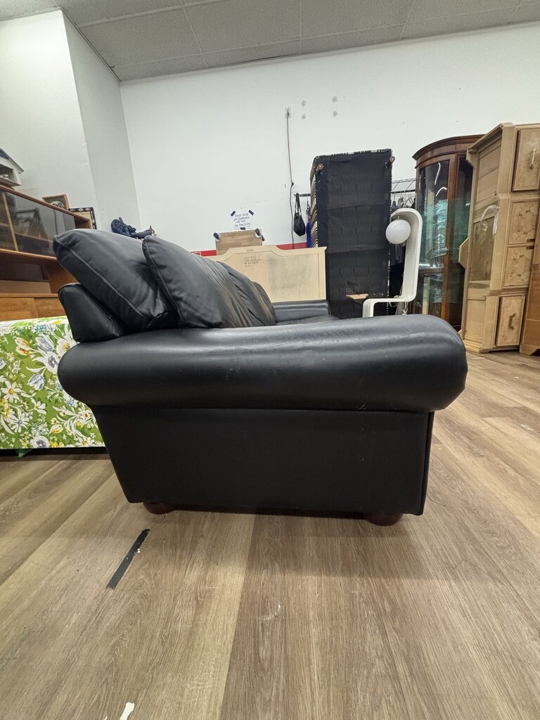 Black Leather Sofa - AS IS