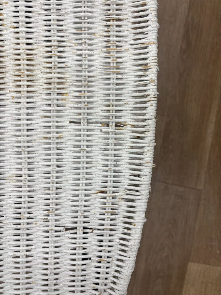 White Wicker Oblong Coffee Table