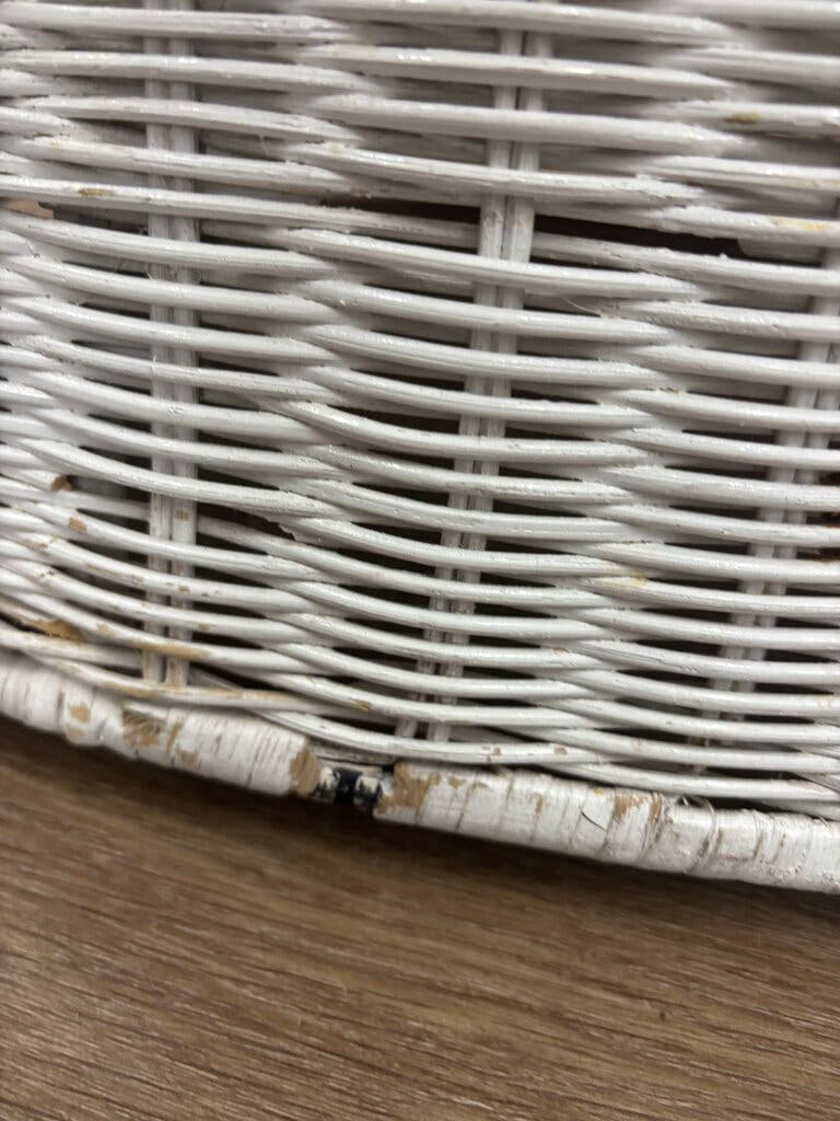 White Wicker Oblong Coffee Table