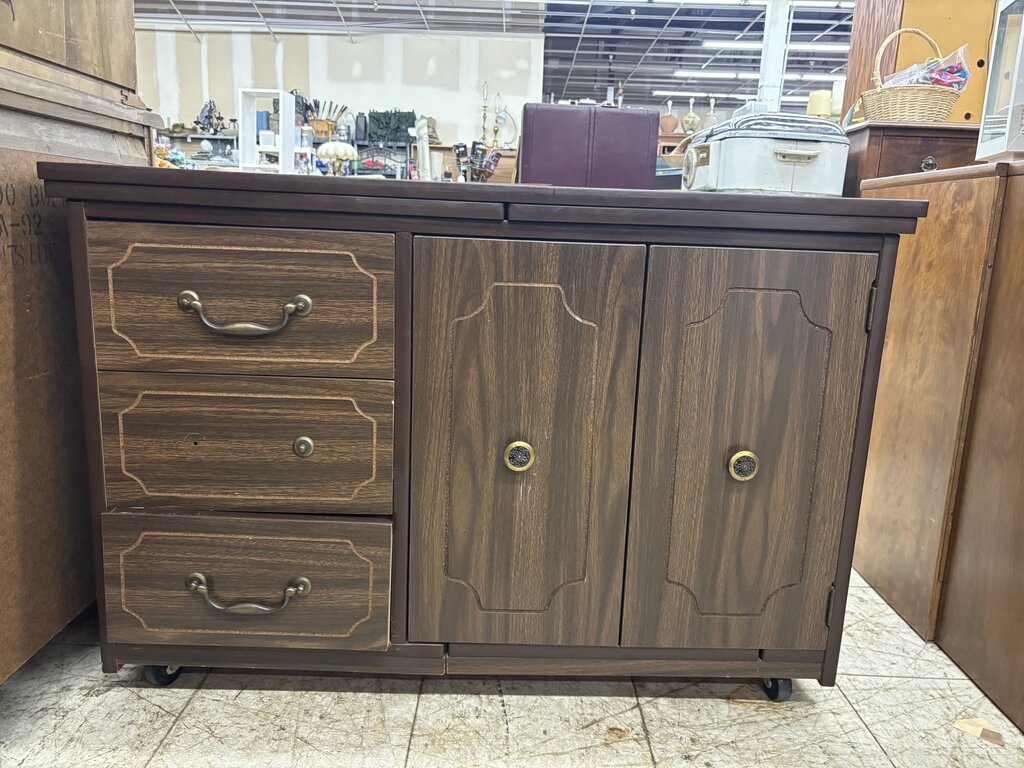 Vntg Hideaway Sewing Table