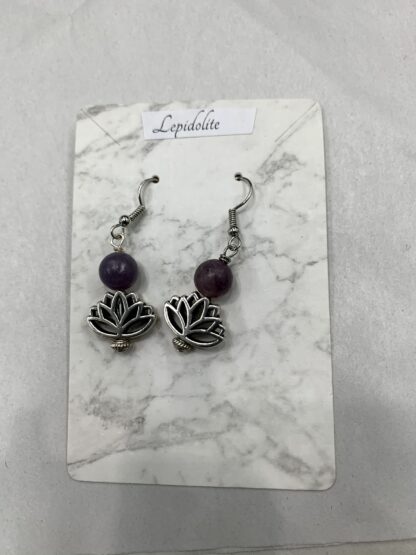 Earrings - Lepidolite