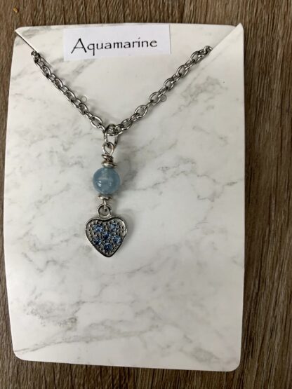 Necklace - Aquamarine - Heart