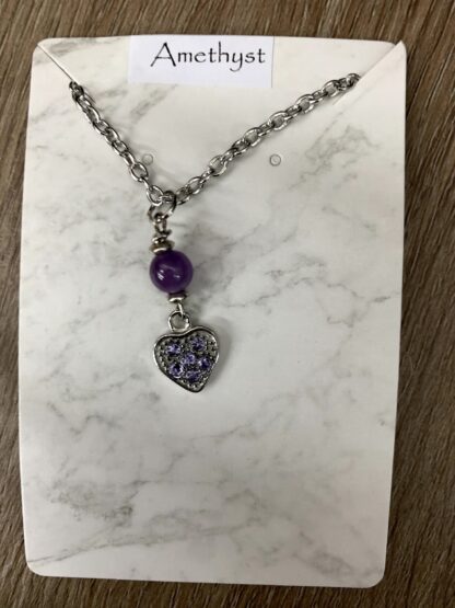 Necklace - Amethyst - Heart