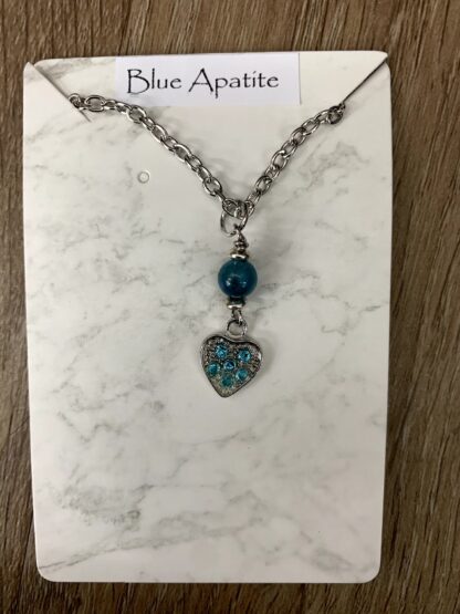 Necklace - Blue Apatite - Heart