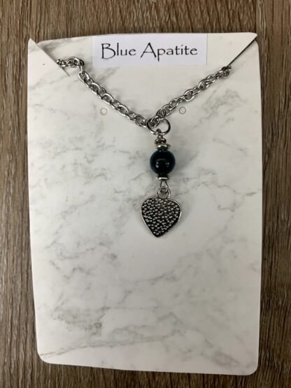 Necklace - Blue Apatite - Heart